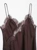 European & American Women's Lace Patchwork Satin Camisole Dress - New Hot Style Fashion