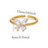 Dainty Zircon Butterfly Open Ring For Women Party Elegant Gold Color Multiple Butterflies Animal Anillos Stainless Steel Jewelry
