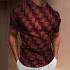 Summer Round Neck 3D Woven Pattern Print Top Fashionable Casual Short Sleeved Men's T-shirts