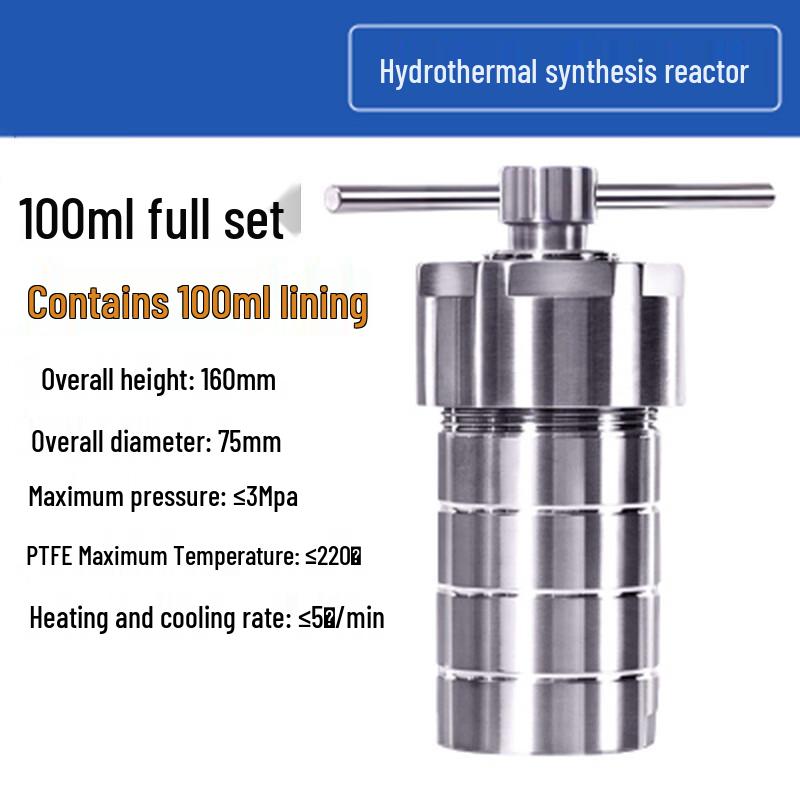 High-Pressure Stainless Steel Hydrothermal Reactor with PTFE Liner