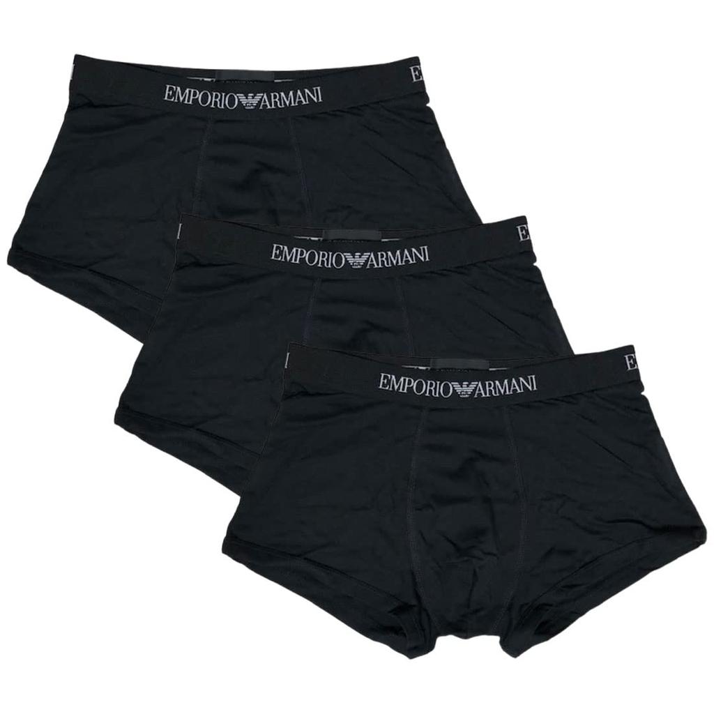 Emporio Armani Low-Rise Boxer Briefs, 3-Pack, 111610, Black, Size L [Parallel Import]