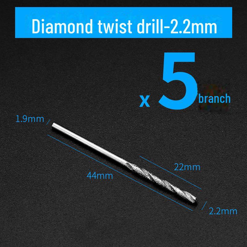 Diamond Twist Drill Bit for Jade, Beeswax, Crystal, and Glass. Electric Grinder Included.