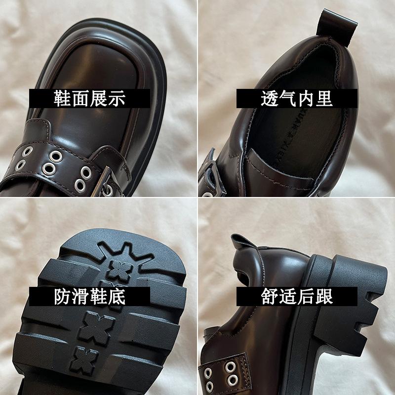 British Style Comfortable Versatile Small Leather Shoes Women's 2025 Spring New Heightened Platform Small Loafers Trendy Single Shoes