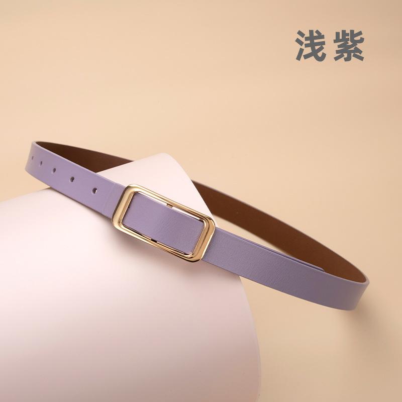 New Women'S Round Buckle Hollow Belt Jeans Decorative Belt Waist Seal Versatile Genuine Cowhide Women'S Smooth Buckle Belt