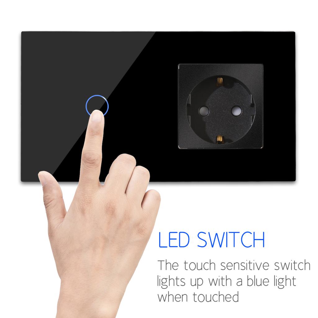 Bingoelec Wifi Tuya Control Smart Home Appliances 1 2 3 Gang Light Wall Electrical Sockets and Switches