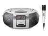 Koizumi CD Radio Cassette Wide FM Microphone Player, AM/FM, Compatible, Included, White, SAD-4947/W