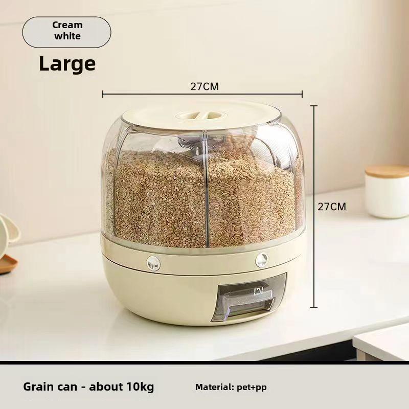 

Вращающийся контейнер для хранения риса: Герметичная банка с перегородкой, защищающая от насекомых и влаги, для хранения зерна
