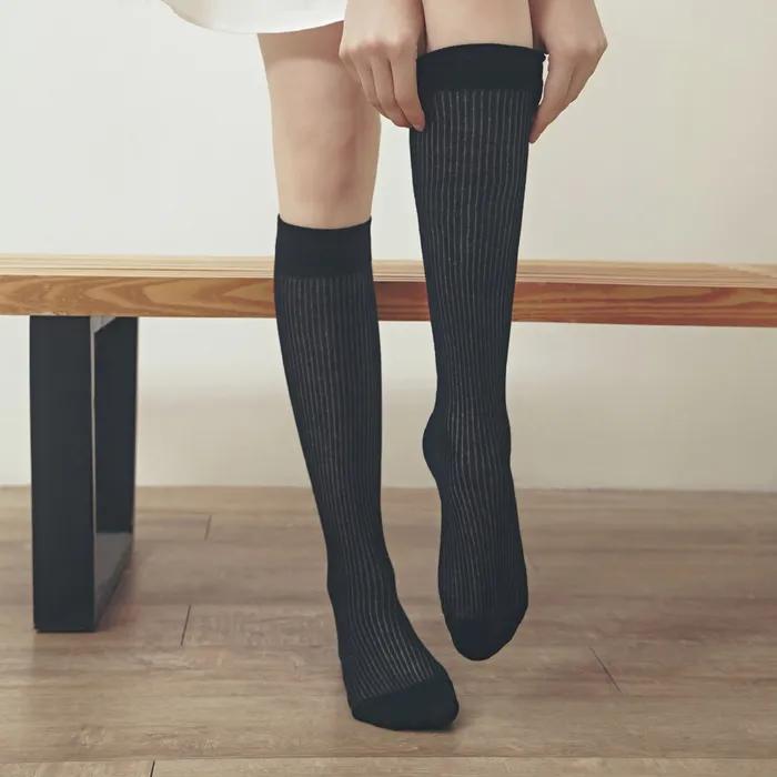 Ray See-through Ribbed Knee Socks 3 Colors