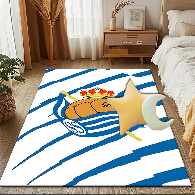 Real Sociedad Rug Game Carpet, Floor Mat for Bedroom Living Room Entryway Rug, Home Decor Idea Gift for Christmas Birthday