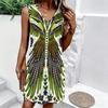 Plus Size V Neck Sleeveless Dress Forest Valley Waterfall Natural Print For Outdoor Hiking Adventure