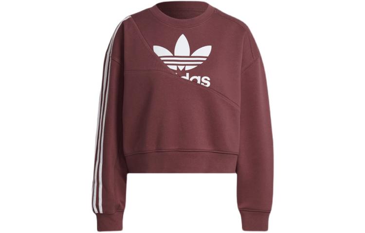 Adidas Originals Sweatshirts Women s Dark Red Crew Neck Moderate Regular HC4620 36