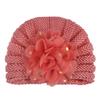 New children's knitted hat baby baby autumn and winter warm wool hat bonding hot golden flower children's hat