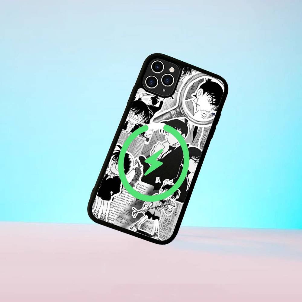 Japan D-Detective Conan Magnetic Case For IPhone 17 16 14 13 12 11 15 Pro Max Plus Wireless Charge Phone Cover