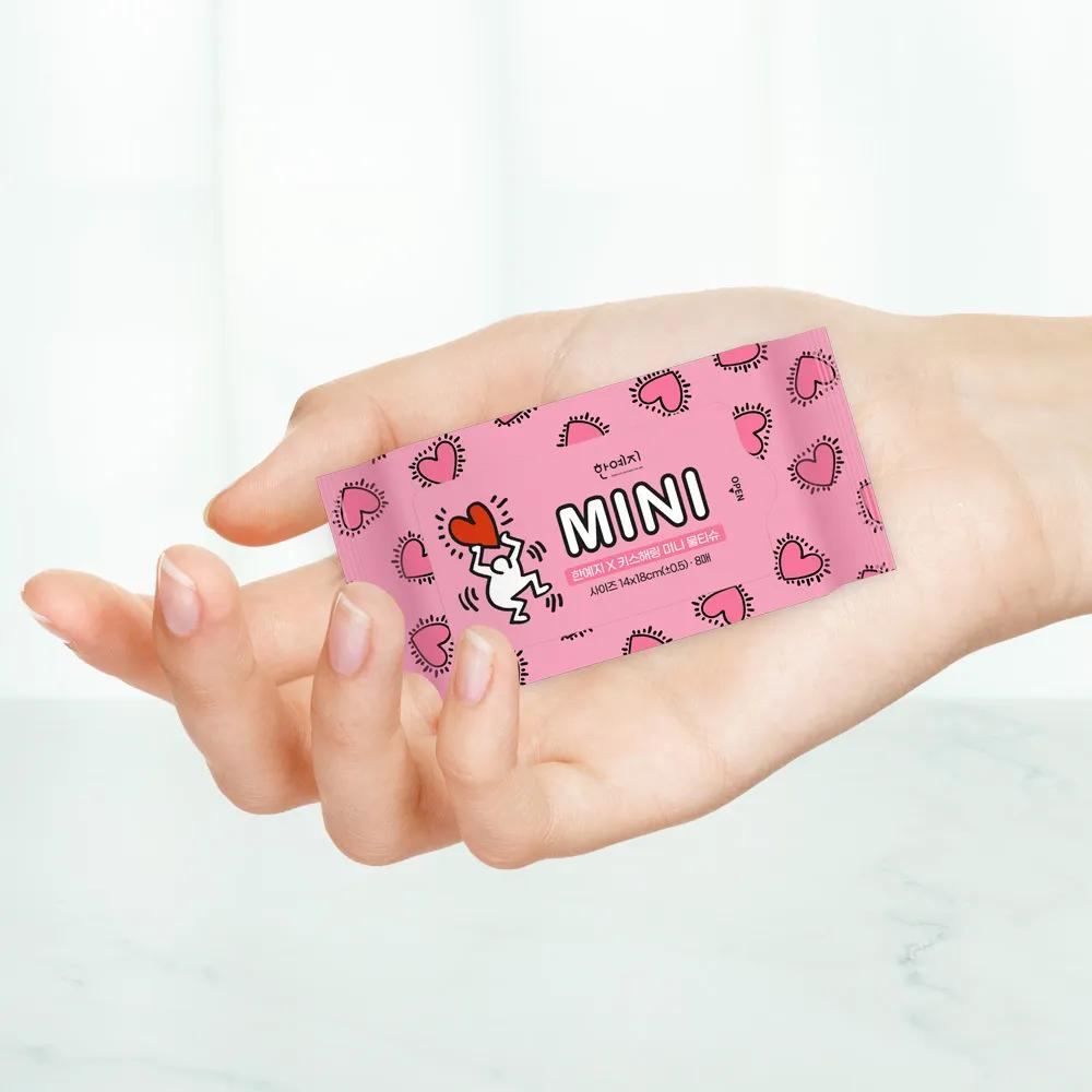 HanYeJi Keith Haring Mini Pocket Wet Wipes 1 Pack (8 Sheets)