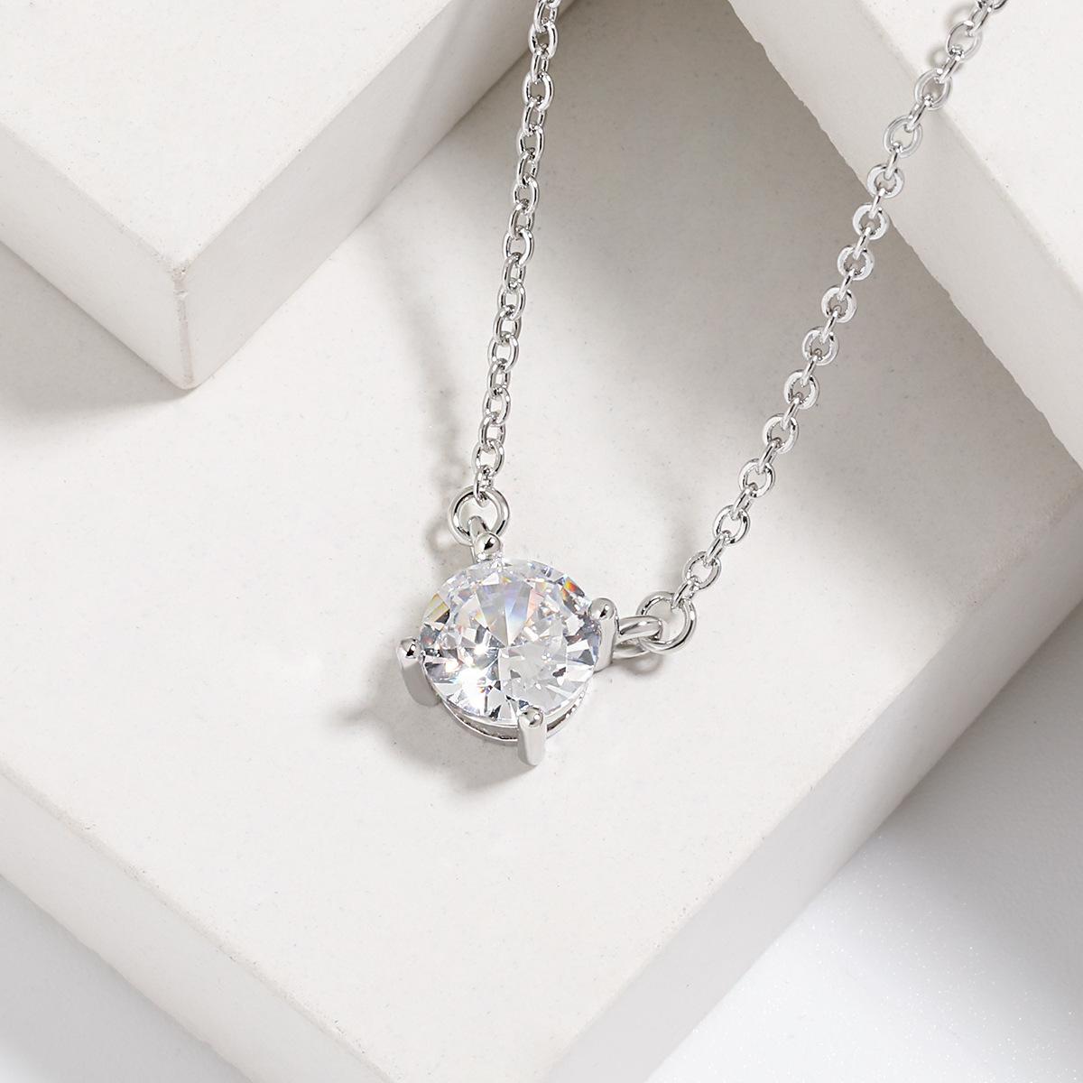 

Ожерелье из муассанита весом 2 карата, классическое простое ожерелье с четырьмя бриллиантами INS wind