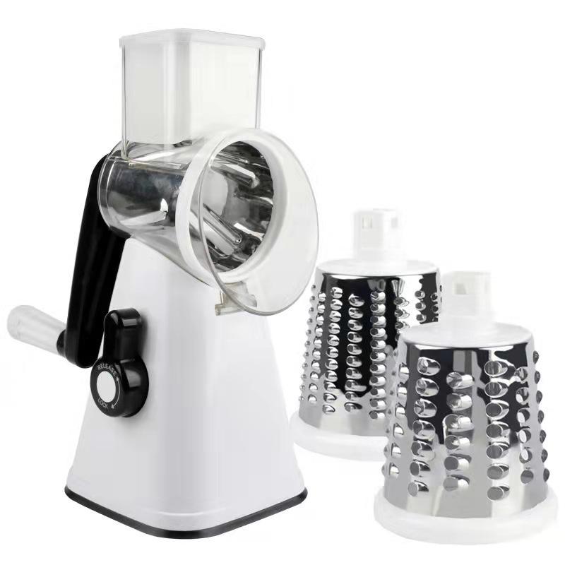 LMETJMA Rotary Cheese Grater with Handle Manual Vegetable Graters Shredder Slicer Nuts Grinder with Strong Suction Base JT122