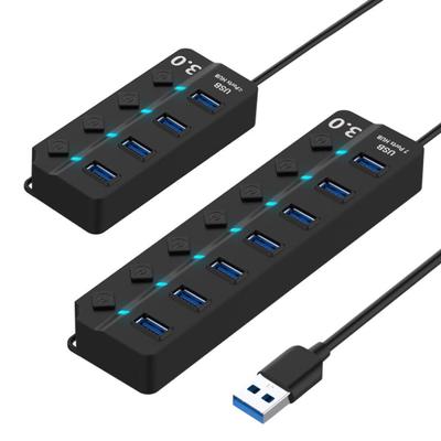 7/4 Bağlantı Noktalı USB 3.0 Hub Yüksek Hızlı Ayırıcı Açma/Kapama Anahtarı Şarj Aleti Bağlantı İstasyonu