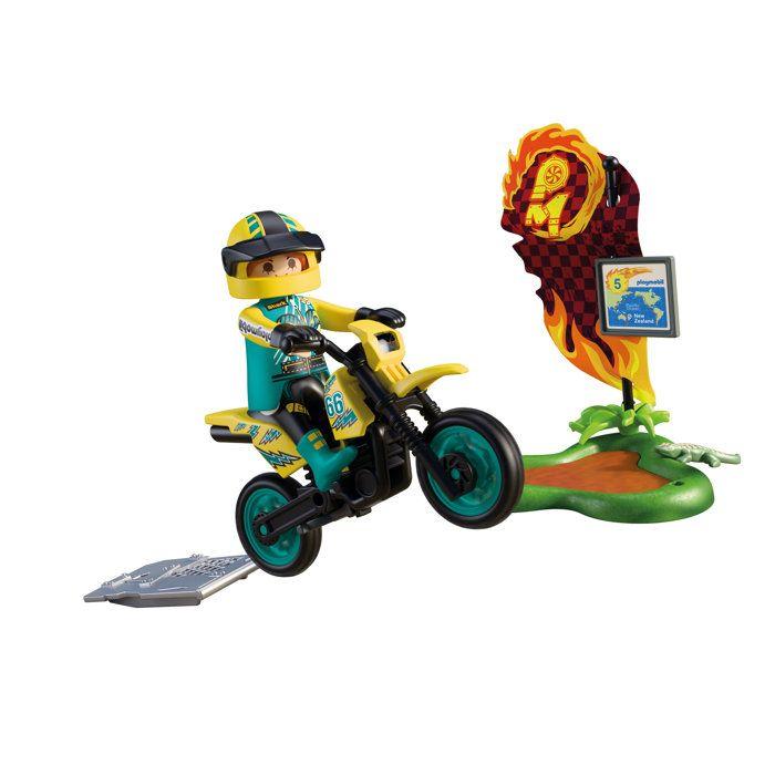 Playmobil 72065 Motocross, Versenyjármű, 21 darab, versenyző & kiegészítők, 4 éves kortól