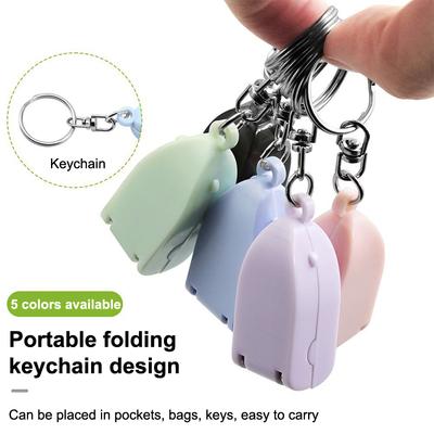 Pendentif Coupe-ongles Mini Pliant Coloré Avec Porte-clés Manche en Plastique Coupe-ongles Rotatif Accessoires et Outils pour les Ongles