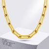 Vnox 6mm Geometric Bold Oval Rectangle Link Chain Necklaces, Women Men Simple Minimalist Gold Color Metal Collar Jewelry