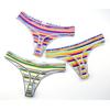 YOUULAR 3 Adet/grup Moda Kadın Pamuk Dikişsiz G-string Seksi Renkli Çizgili Lingerie Külot Thongs Kadın İç Giyim Intimates M-XL