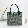 Houndstooth Knit Tote Bag - Large Capacity Handbag for Women and Students