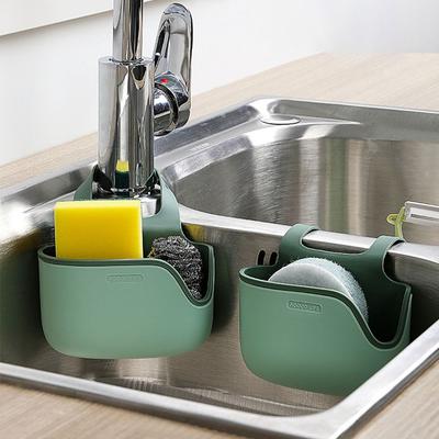 Saddle Kitchen Sink Drain Basket Kitchen Bathroon Sink Organizer Space-saving Sink Storage Bakset Large Capacity Durable
