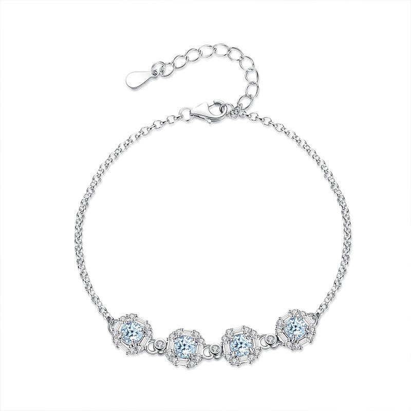 European and American style high-grade natural crystal S925 sterling silver bracelet light luxury olivine exquisite high-end bracelet