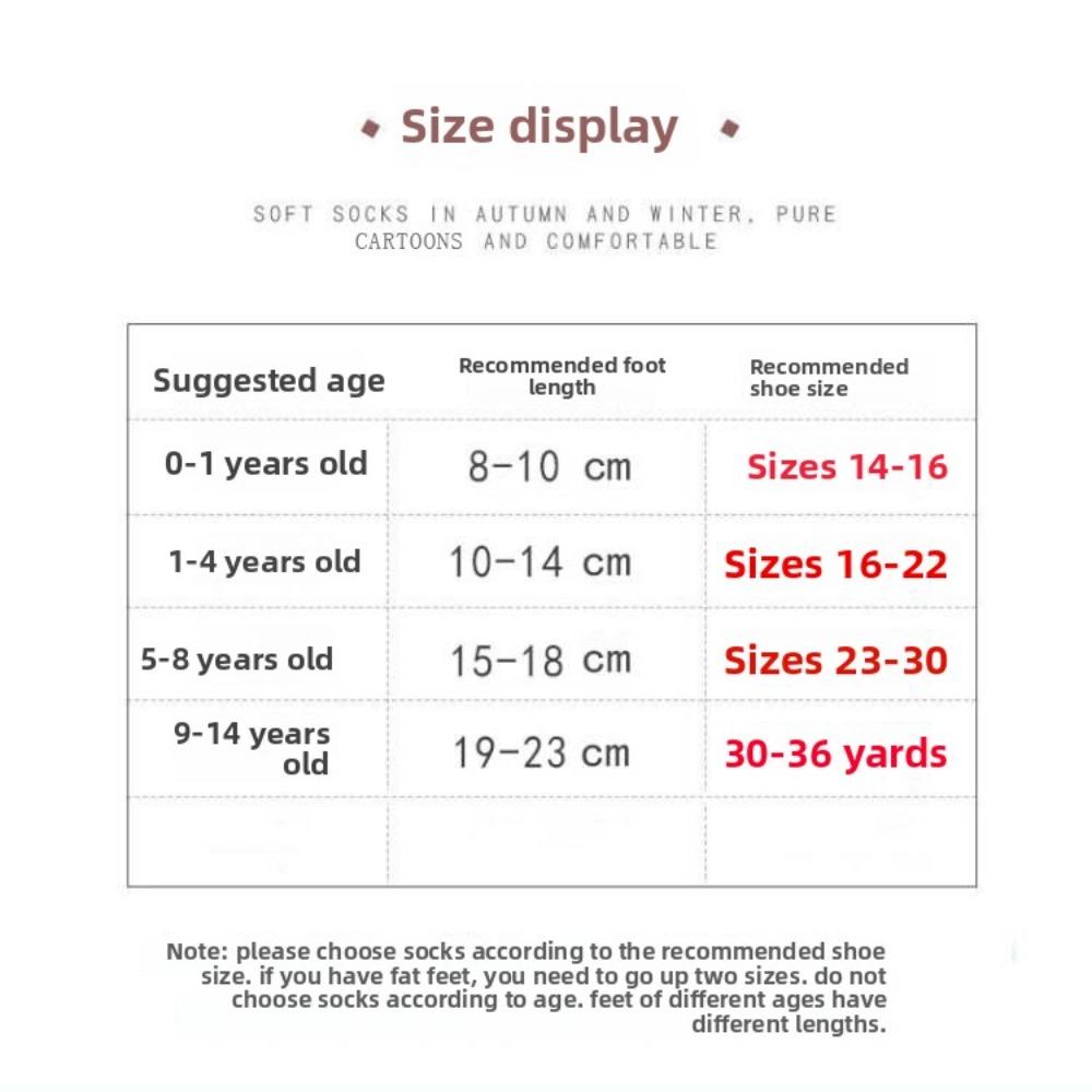 5pairs/1 Set Girls Cute Cartoon Mid Calf Socks Korean Princess Style Kids Versatile Winter