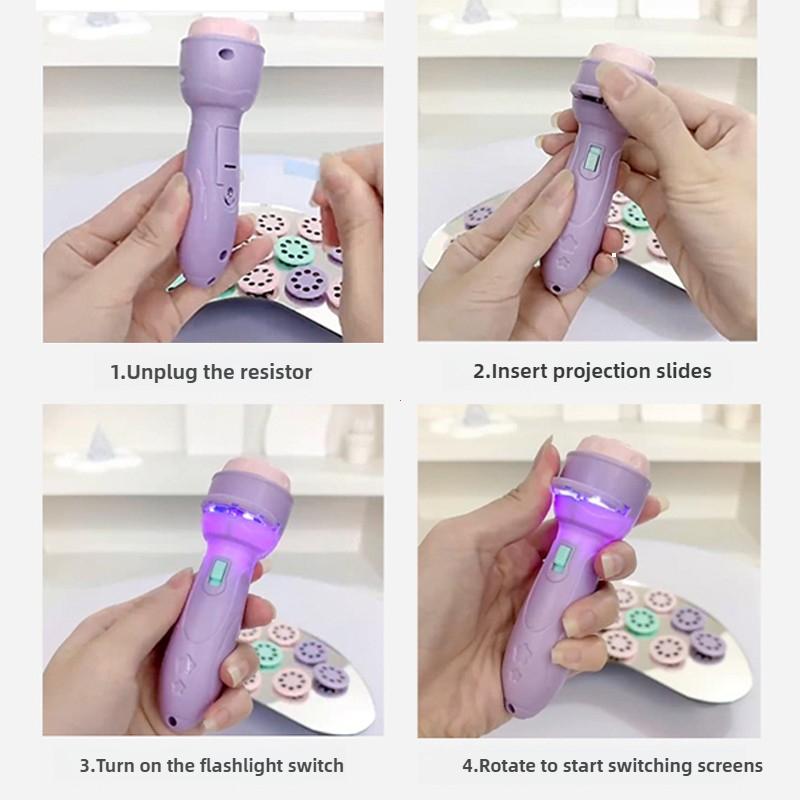 Projector flashlight Early education educational development toy children's enlightenment luminous toy cartoon pattern projector