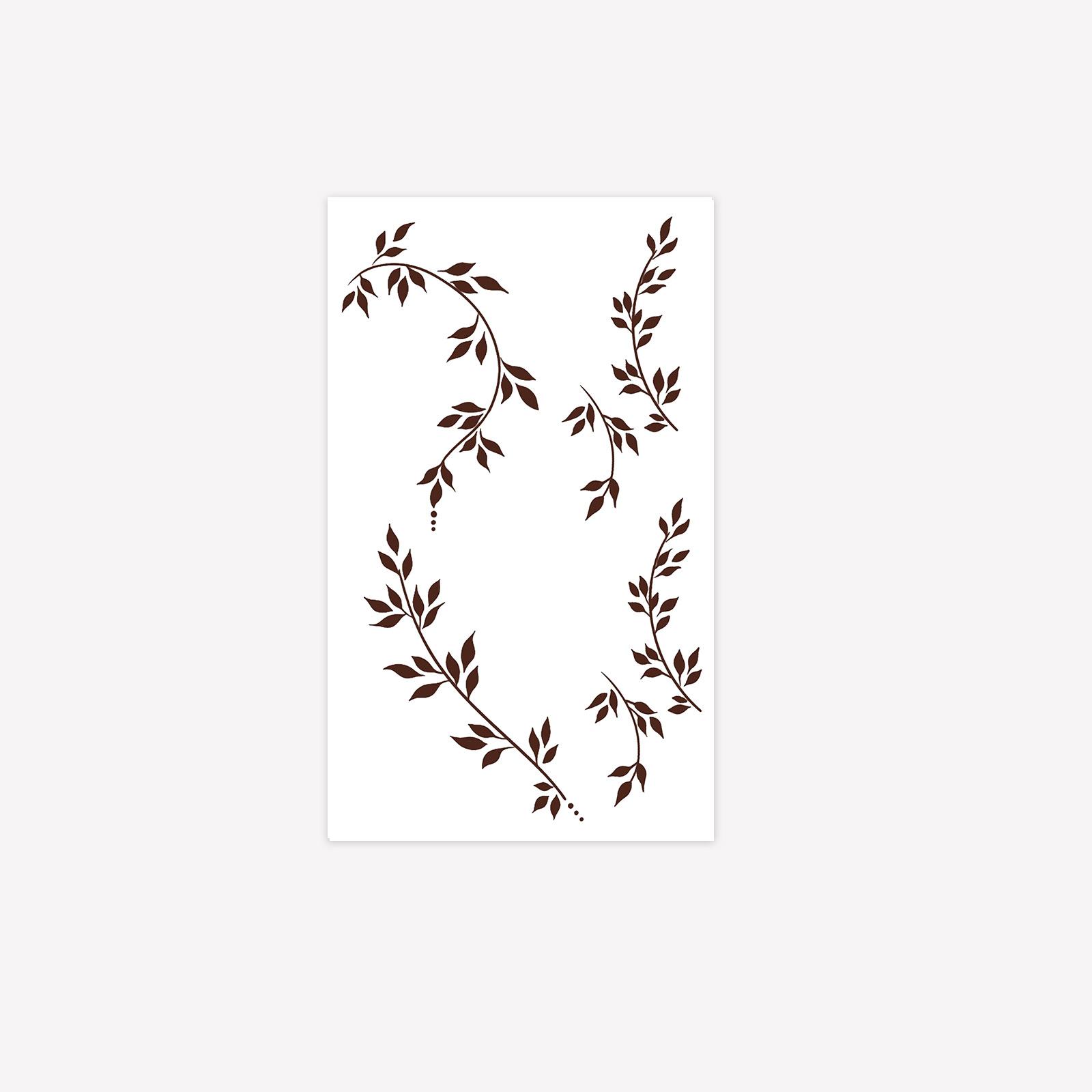 

Wind Branches And Leaves Tattoo Stickers, Waterproof And Long-Lasting, Thin Line Vines, Finger Tattoos On The Back Of Girls Hands 9*15