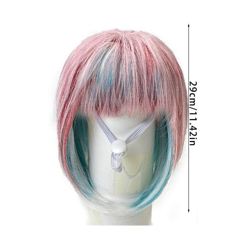 Colorful Wigs Hair Hairpiece With Heat Resistant Fiber Bob Haircut Headcover For Small Cats Dog Holiday Dressingup Supply HX6C