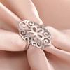 LIKGREAT Hollow Filigree Flower Finger Ring for Women Couple Stainless Steel Fashion Design Jewelry Boho Trend Birthday Gift