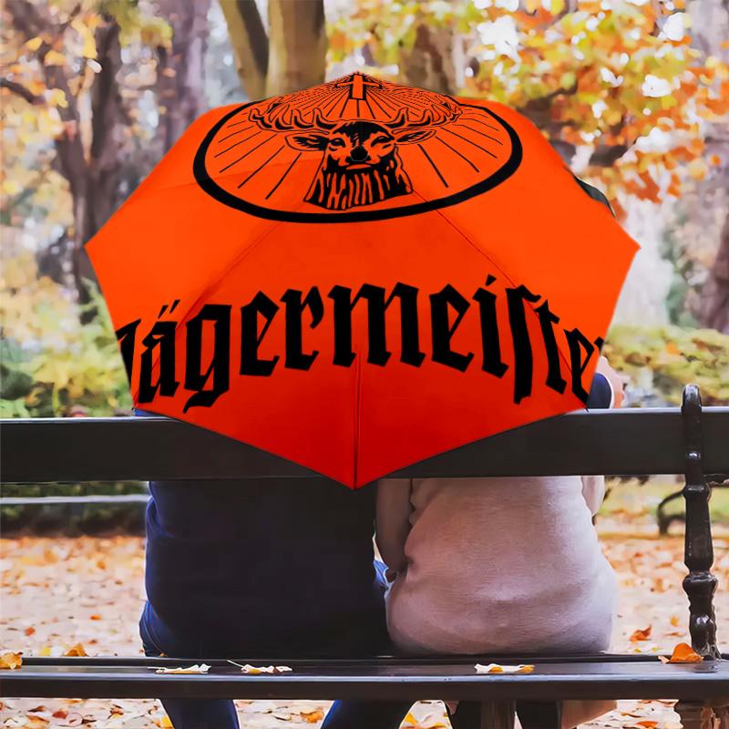 Jägermeister Splash: Kräftig Lebhaft Faltbarer Regenschirm Langlebig Geeignet für alle Jahreszeiten Dreifach faltbar Reise Sonnenschirm