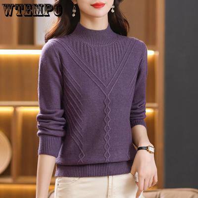Schöner Rollkragenpullover Damen Herbst Winter Langarm Pullover Strickpullover Damen