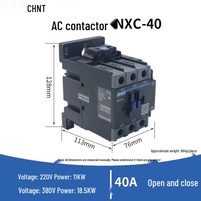 Chint AC Contactor CJX2 Series 65A, 220V/380V, 09-40A Range
