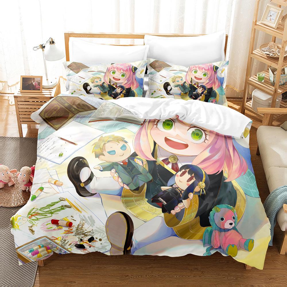 Anime 3D Digital Printing Bedding Four-Piece Set Three-Piece Spy Play House Sheets Quilt