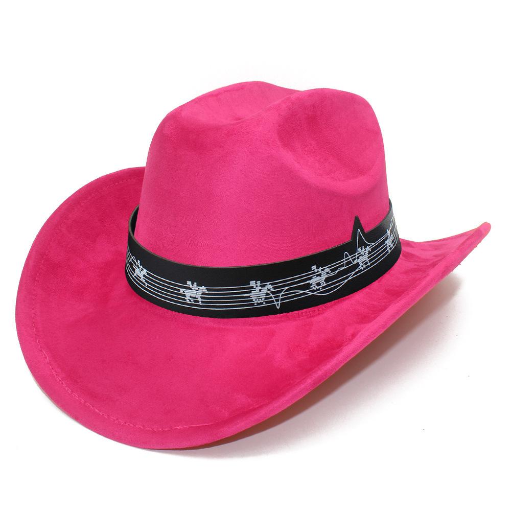 Fashion Music Festival Elements Suede One-word Cowboy Hat Multi-color Optional Male and Female Couples Festival Performance Hat