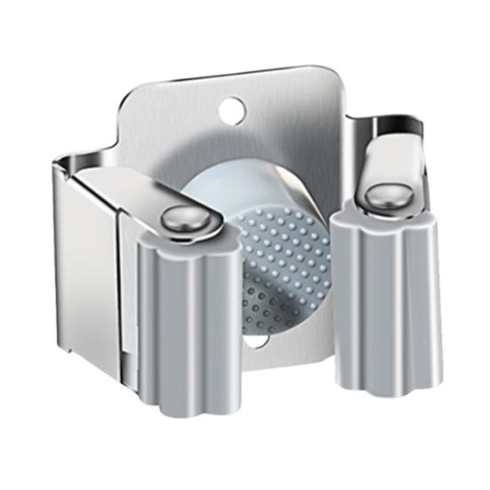 Wall Mount Broom Holder Non-Slip Design Simple Installation Stainless Steel Heavy Duty Mop Holder Broom Hanger with Screws