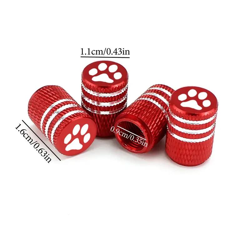 DSYCAR 4Pcs/Set Bear's Paw Tire Stem Valve Caps Aluminum Car Dustproof Caps Tire Wheel Stem Air Valve Caps New