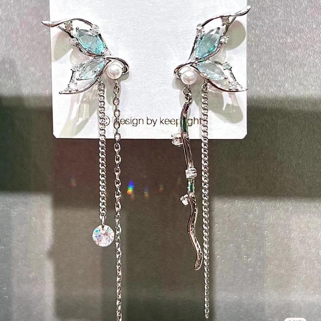 Butterfly Crystal Earrings Unique Design Highend Feel Exquisite Summer Earrings For Women