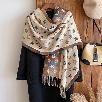 Neuer Nationaler Stil Kaschmirschal Winter Damen Pashmina Schals Warme Deckenwickel Weibliches Foulard Bandana Dicke Schals