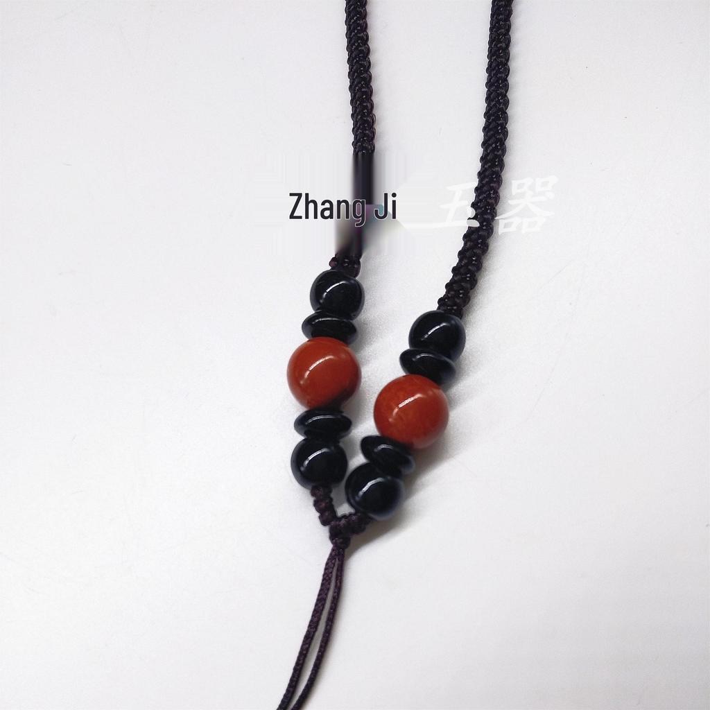 Ethnic Jade & Red Agate Necklace with Pendant for Men and Women