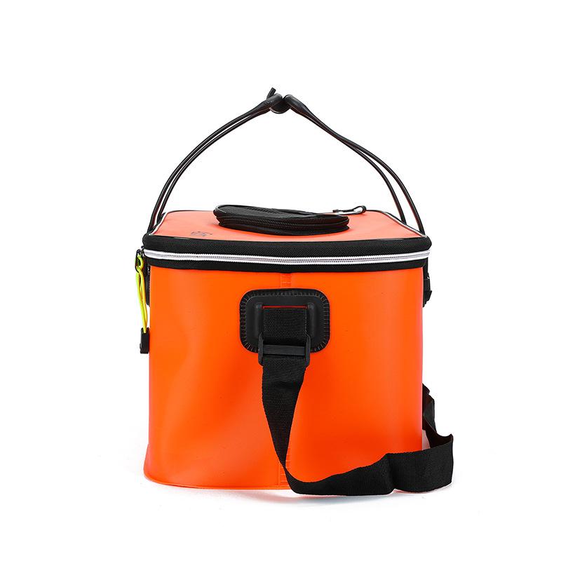Foldable EVA Fishing Bucket - Portable, Thick, Live Fish Box with Shoulder Strap