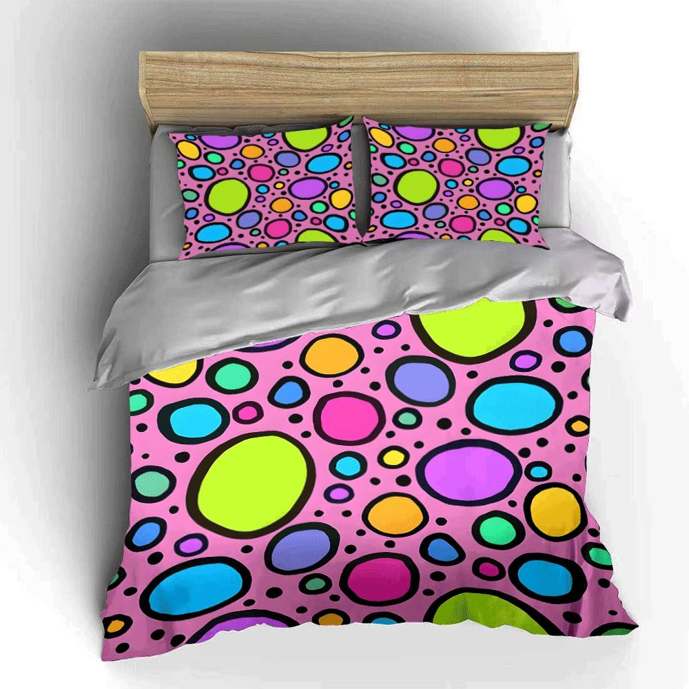 Colorful Polka Dot Three-Piece Set Exquisite Three-Piece Bedding Set Gift For Kids And Adults