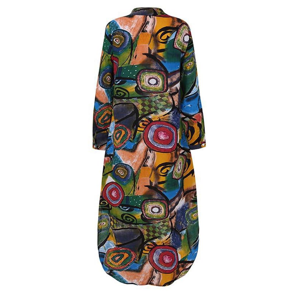 Chemise longue décontractée ample pour femme à manches longues à manches longues robe chemise de couleur