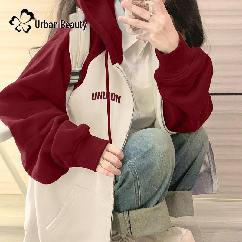 Women's Loose-Fit American Retro Hooded Sweatshirt