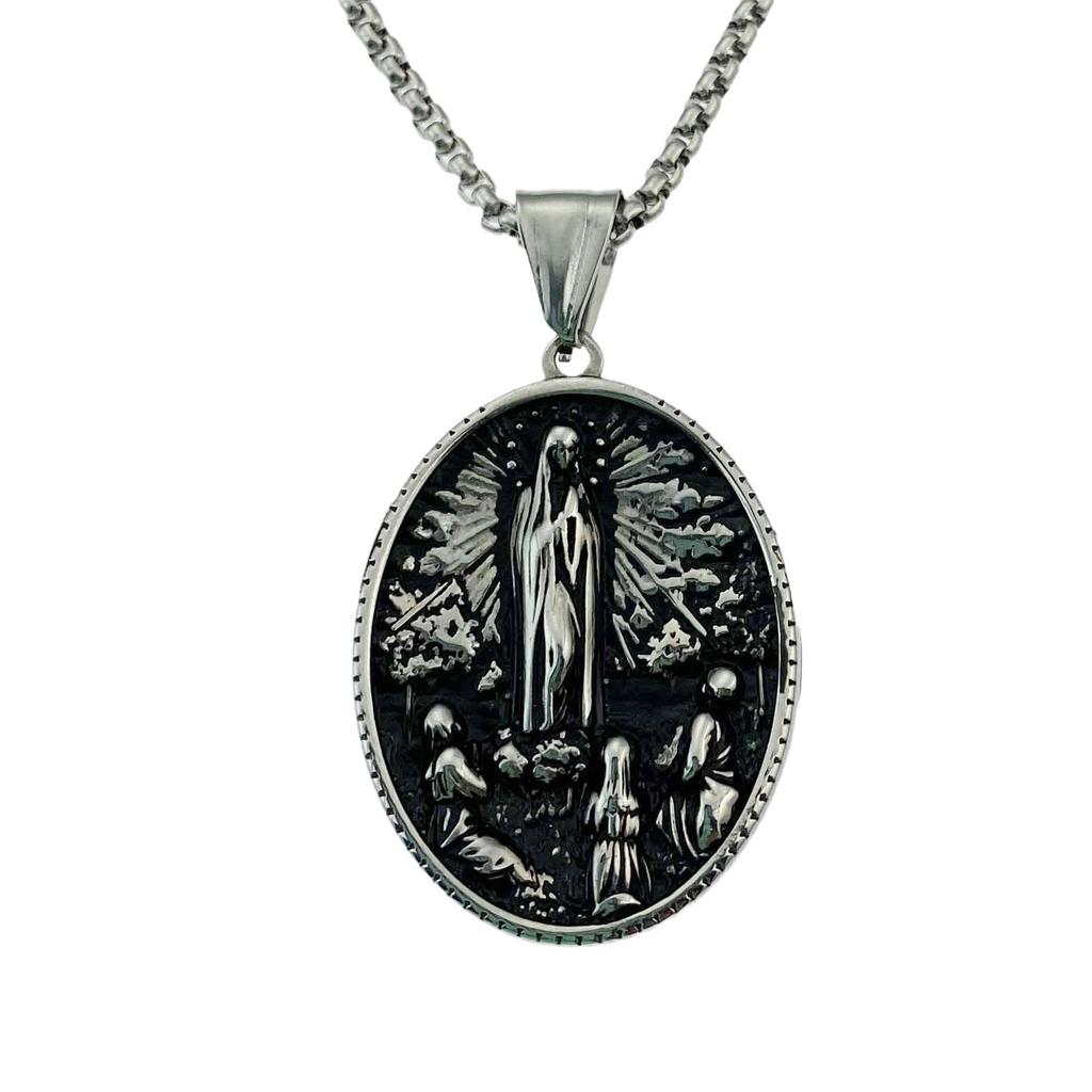 Necklace Ancient Greek Mythology Titanium Steel Pendant Virgin Jesus Hangtag Sweater Chain Accessories