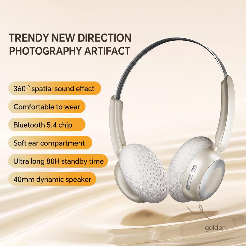 Retro Wireless Bluetooth Headset with Noise Cancelling & Long Battery Life