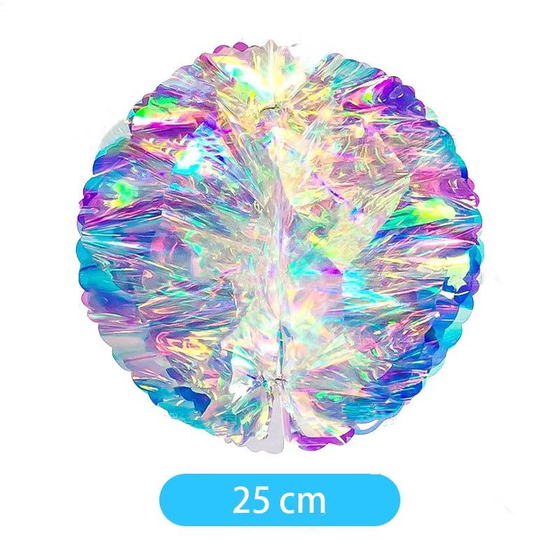 Seven-Color Gradient Flower Ball: Neon Film Snowflake Decoration for Parties & Events